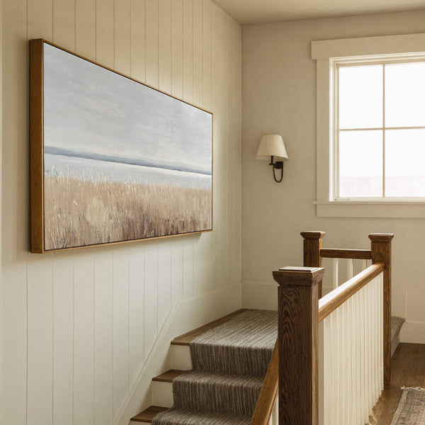 Canvas wall art in interior setting.