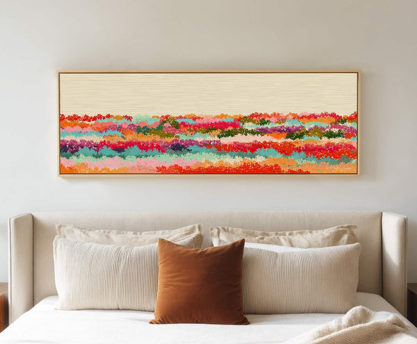 Canvas wall art in interior setting.