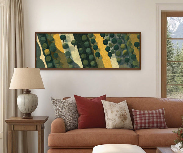 Canvas wall art in interior setting.