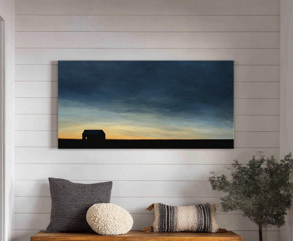 Canvas wall art in interior setting.