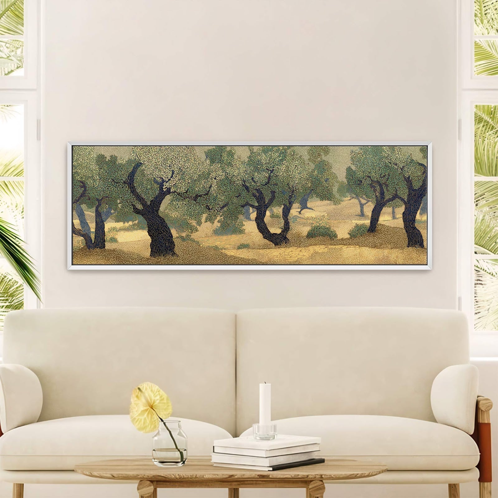 Canvas wall art in interior setting.