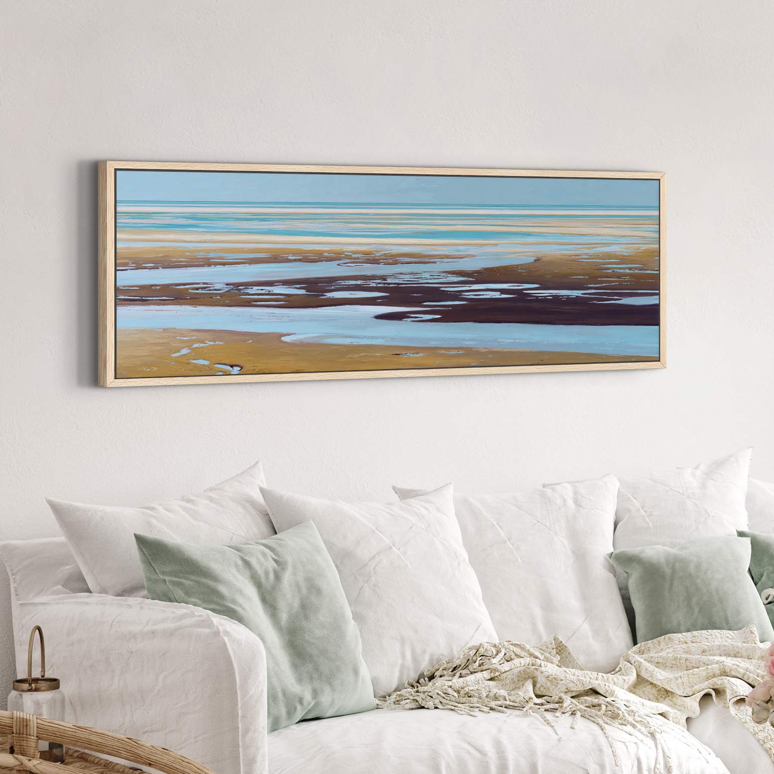 Canvas wall art in interior setting.