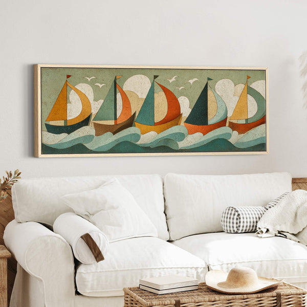 Canvas wall art in interior setting.
