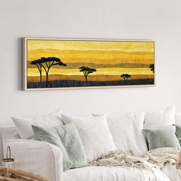 Canvas wall art in interior setting.