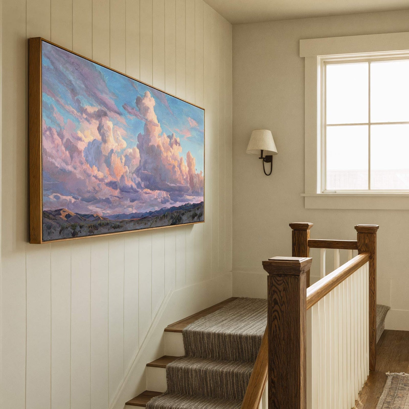 Canvas wall art in interior setting.
