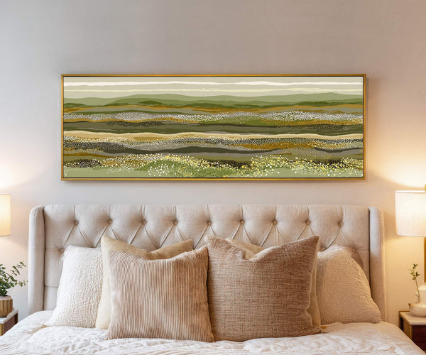 Canvas wall art in interior setting.