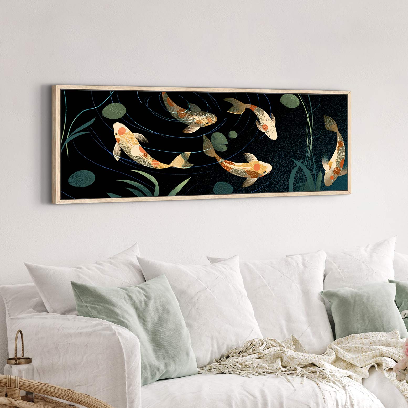 Canvas wall art in interior setting.