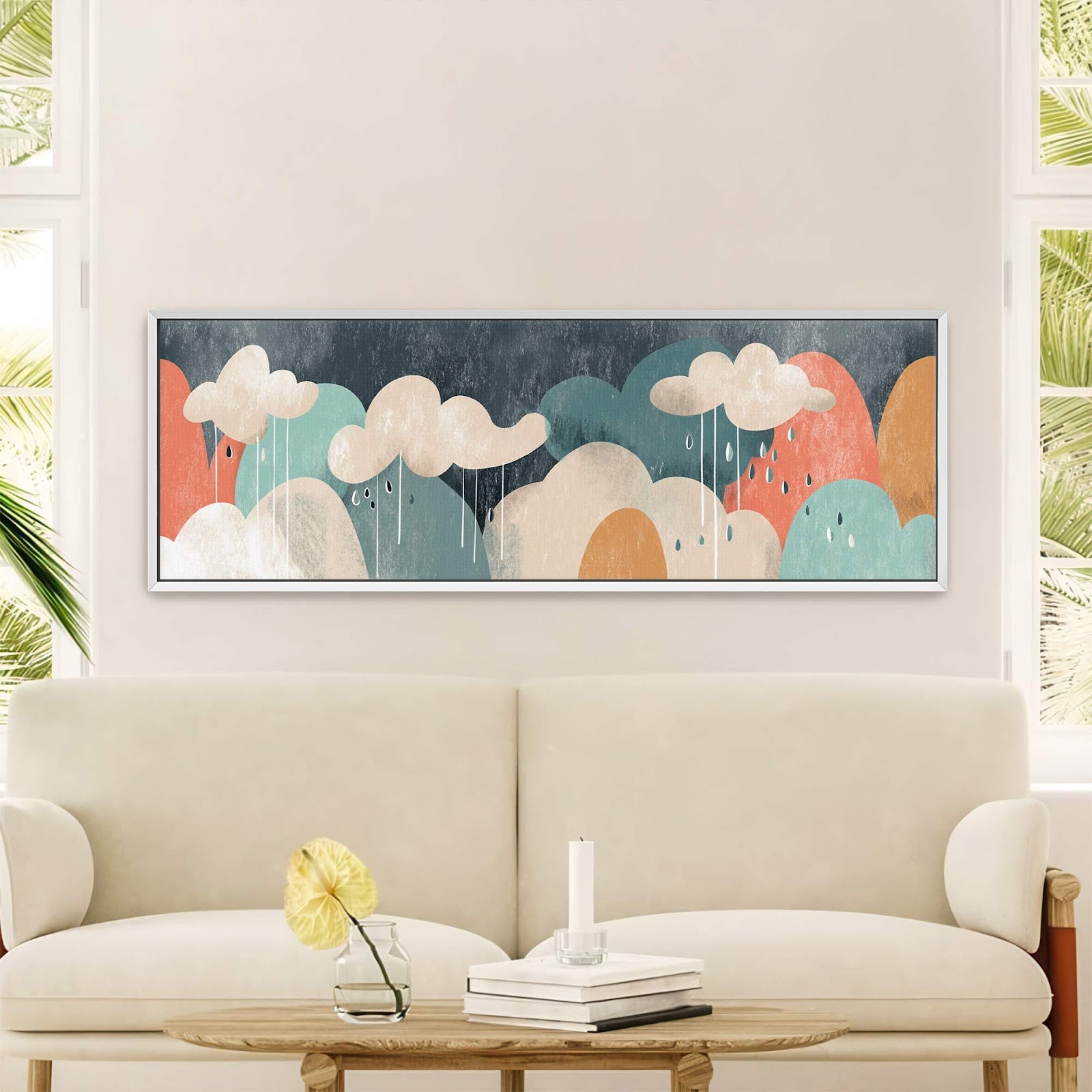 Canvas wall art in interior setting.