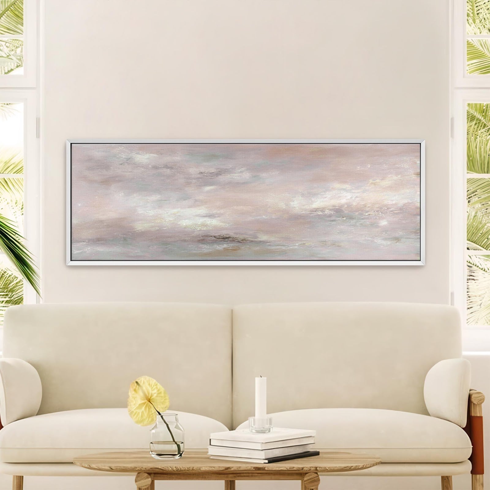 Canvas wall art in interior setting.