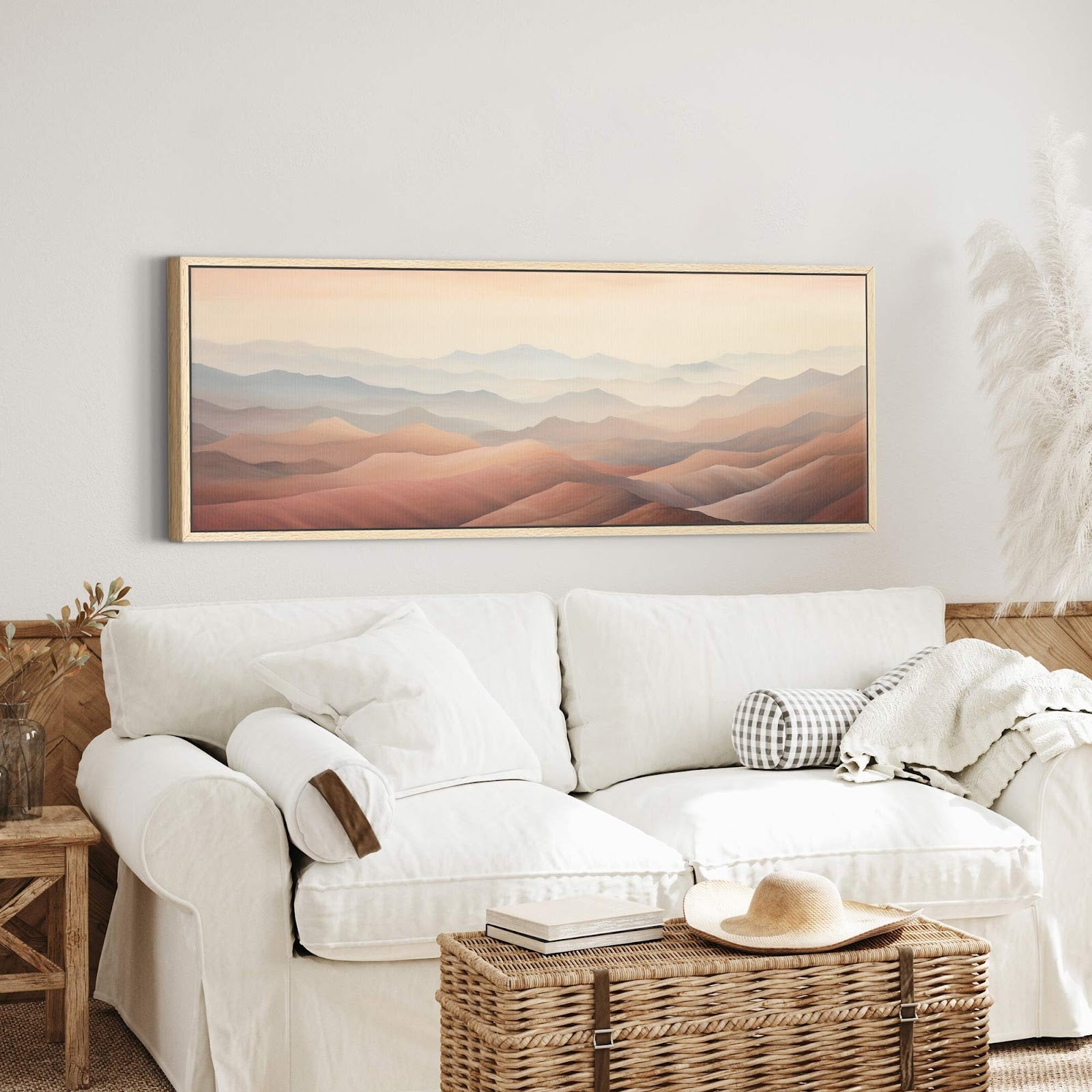 Canvas wall art in interior setting.