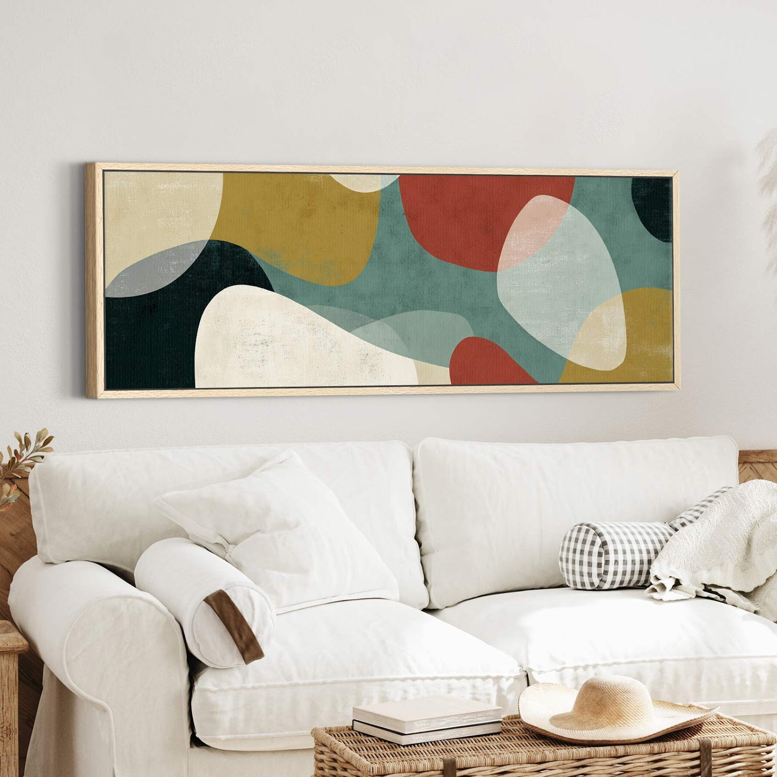 Canvas wall art in interior setting.