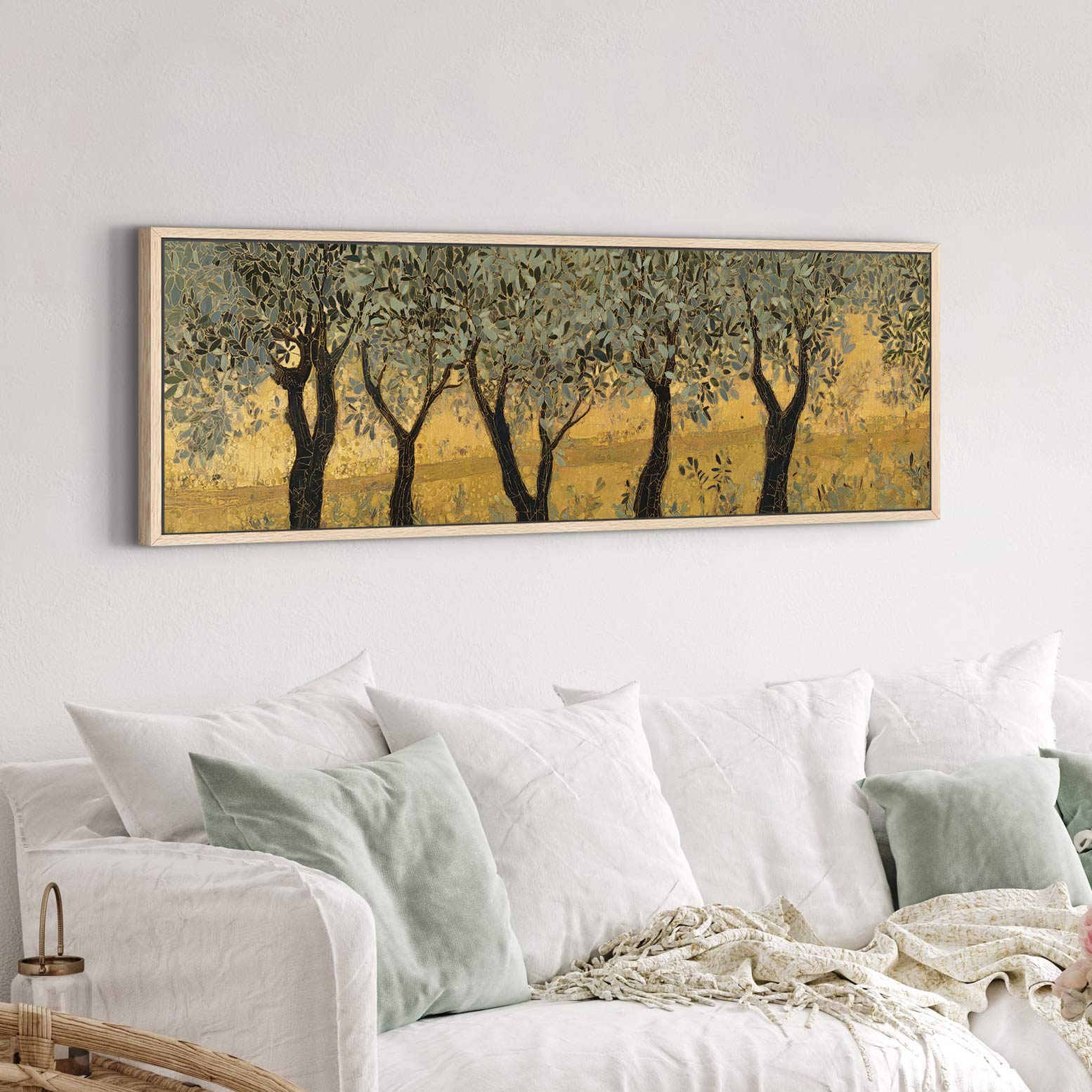 Canvas wall art in interior setting.