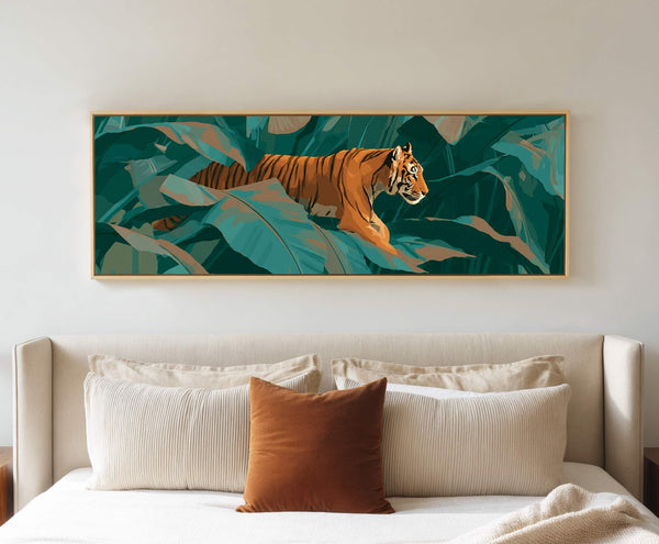 Canvas wall art in interior setting.