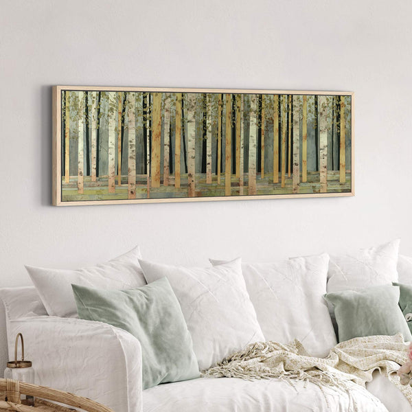 Canvas wall art in interior setting.