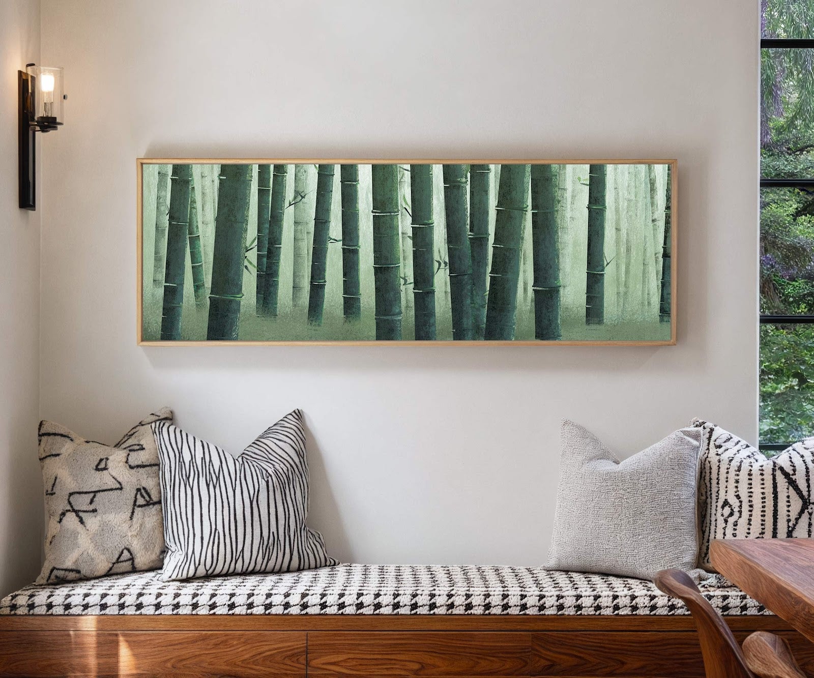 Canvas wall art in interior setting.