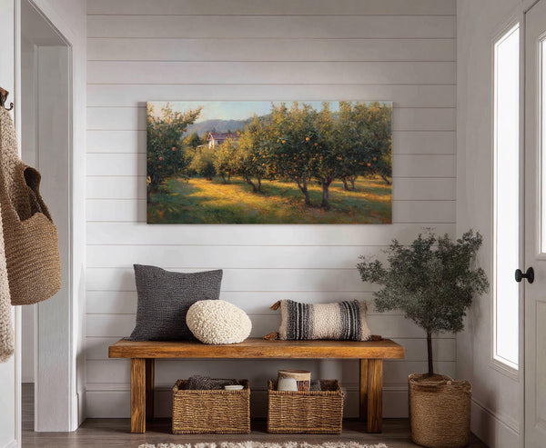 Canvas wall art in interior setting.