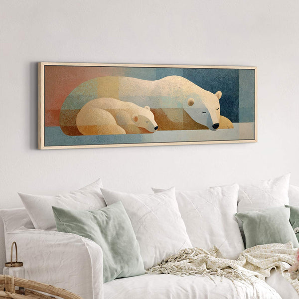 Canvas wall art in interior setting.