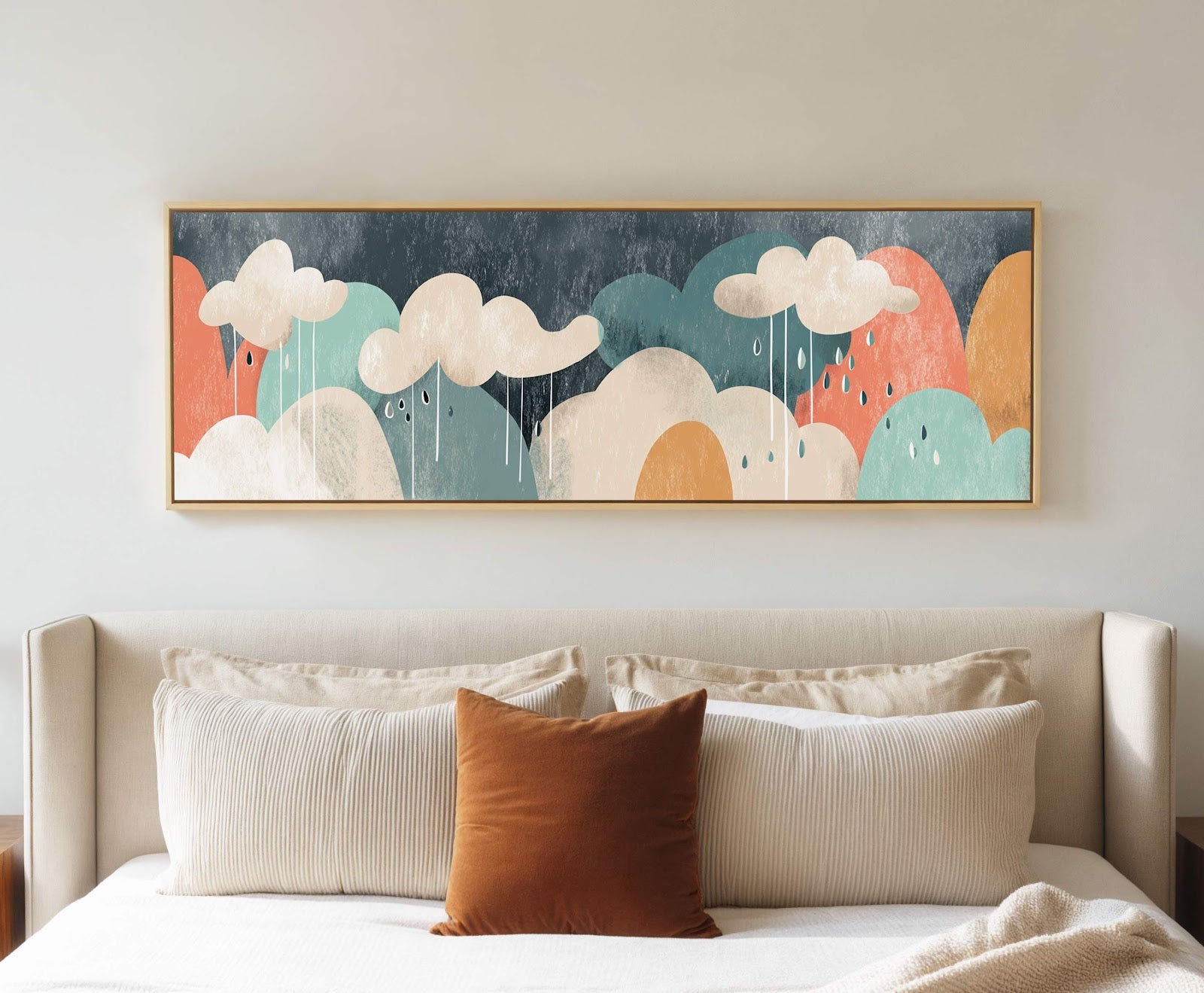 Canvas wall art in interior setting.