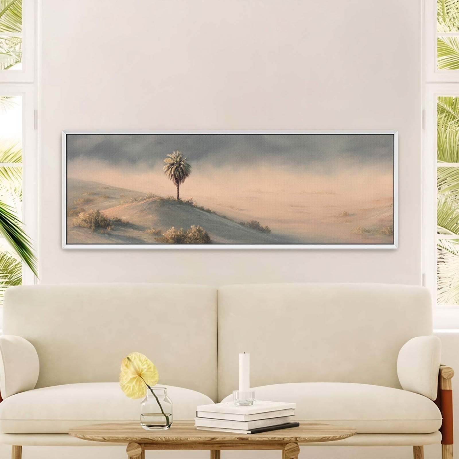 Canvas wall art in interior setting.