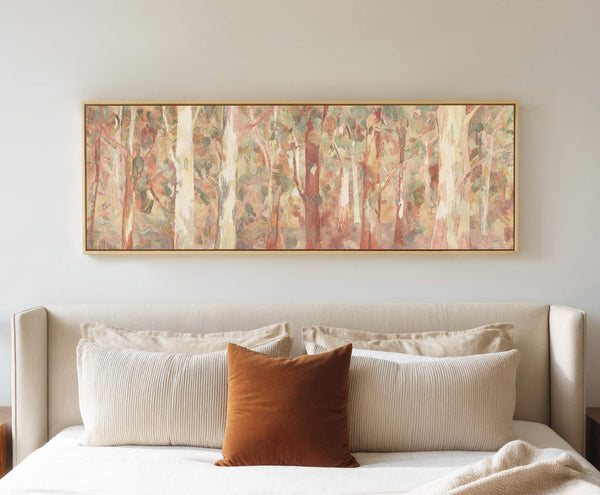 Canvas wall art in interior setting.