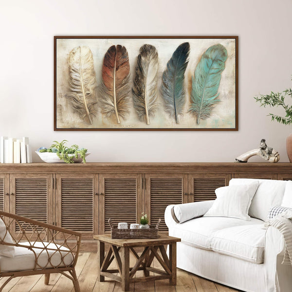 Canvas wall art in interior setting.