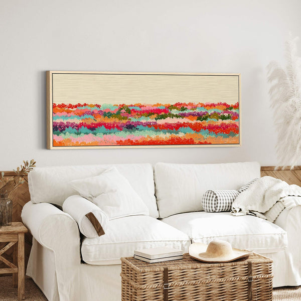 Canvas wall art in interior setting.