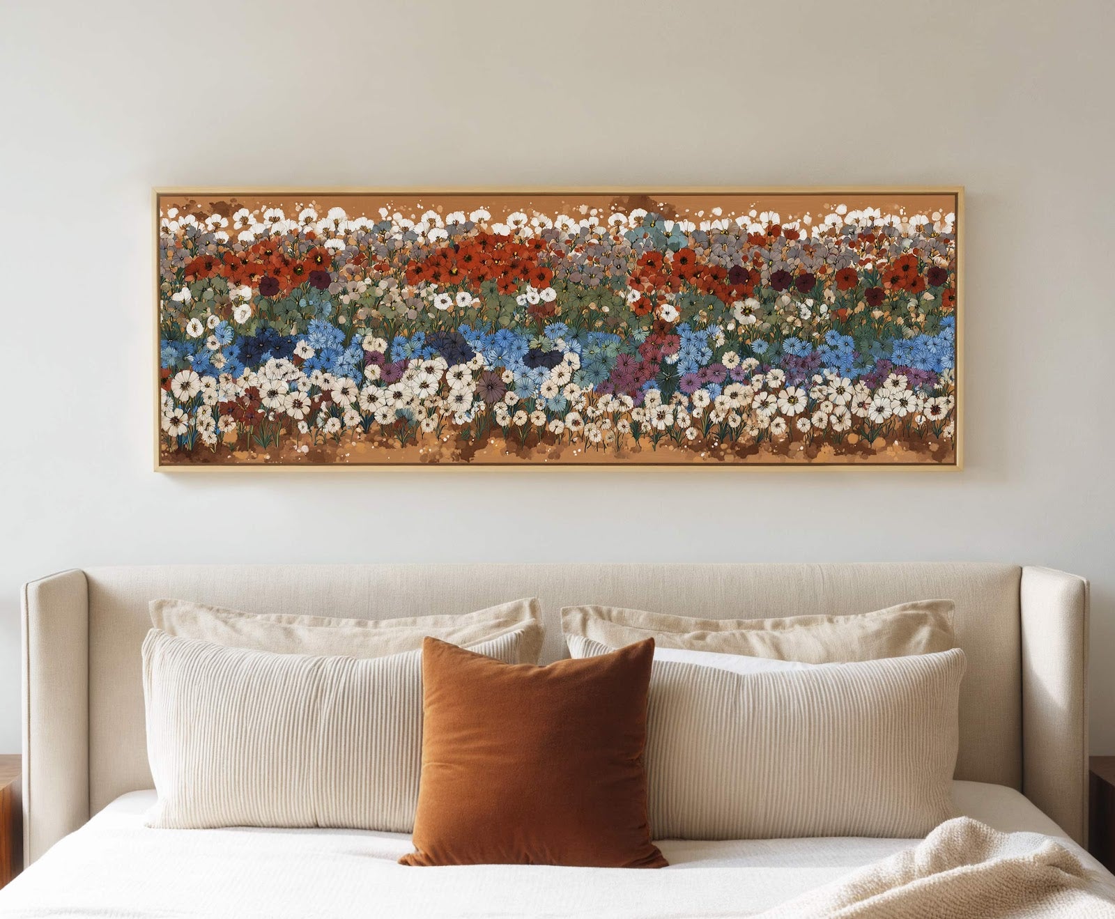 Canvas wall art in interior setting.