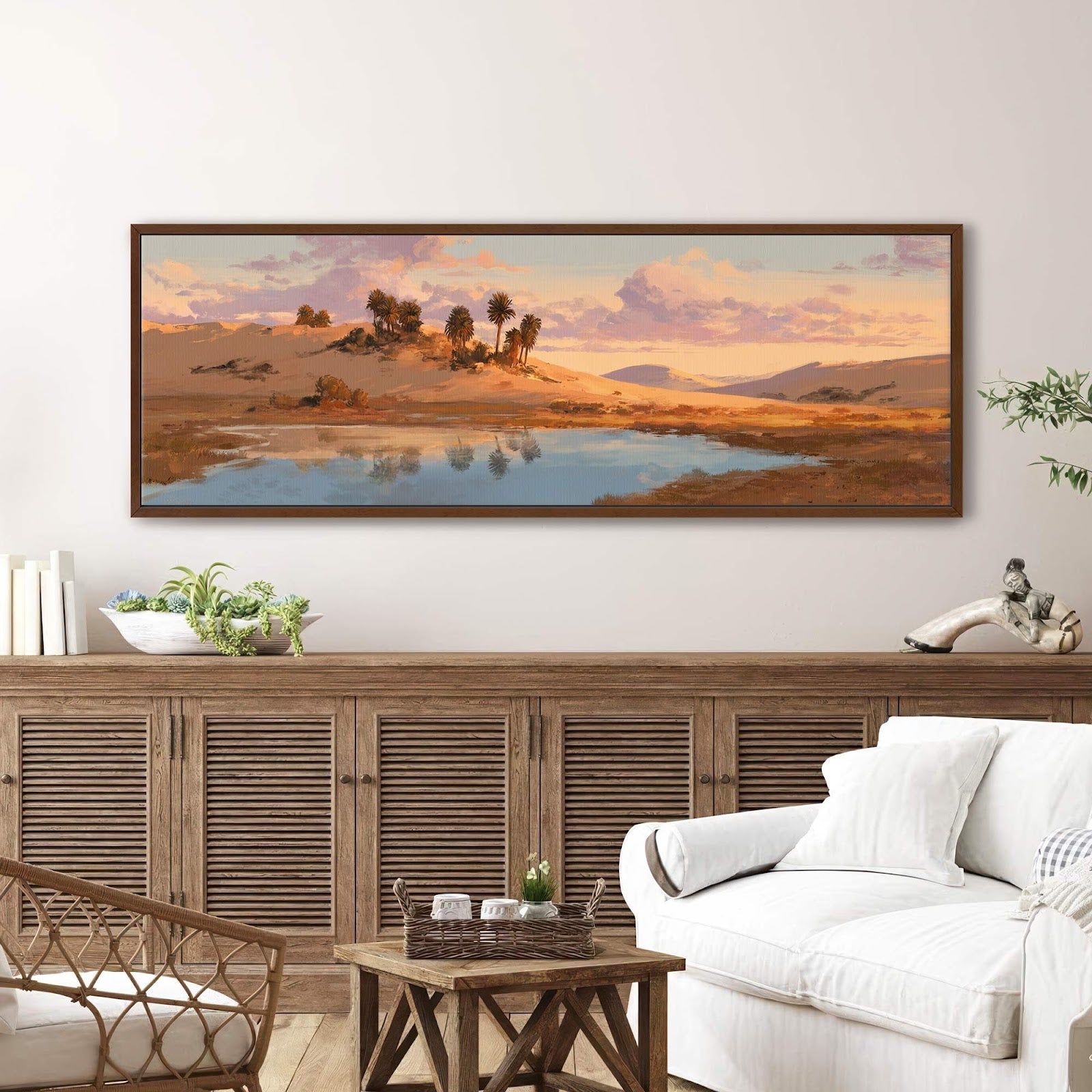 Canvas wall art in interior setting.