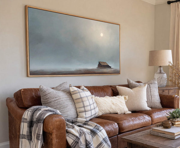 Canvas wall art in interior setting.