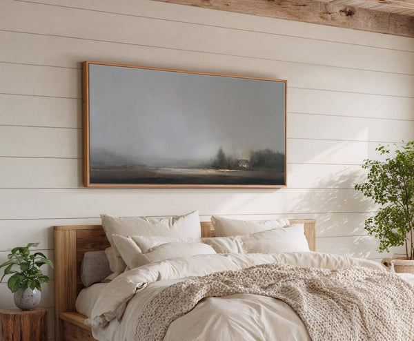 Canvas wall art in interior setting.