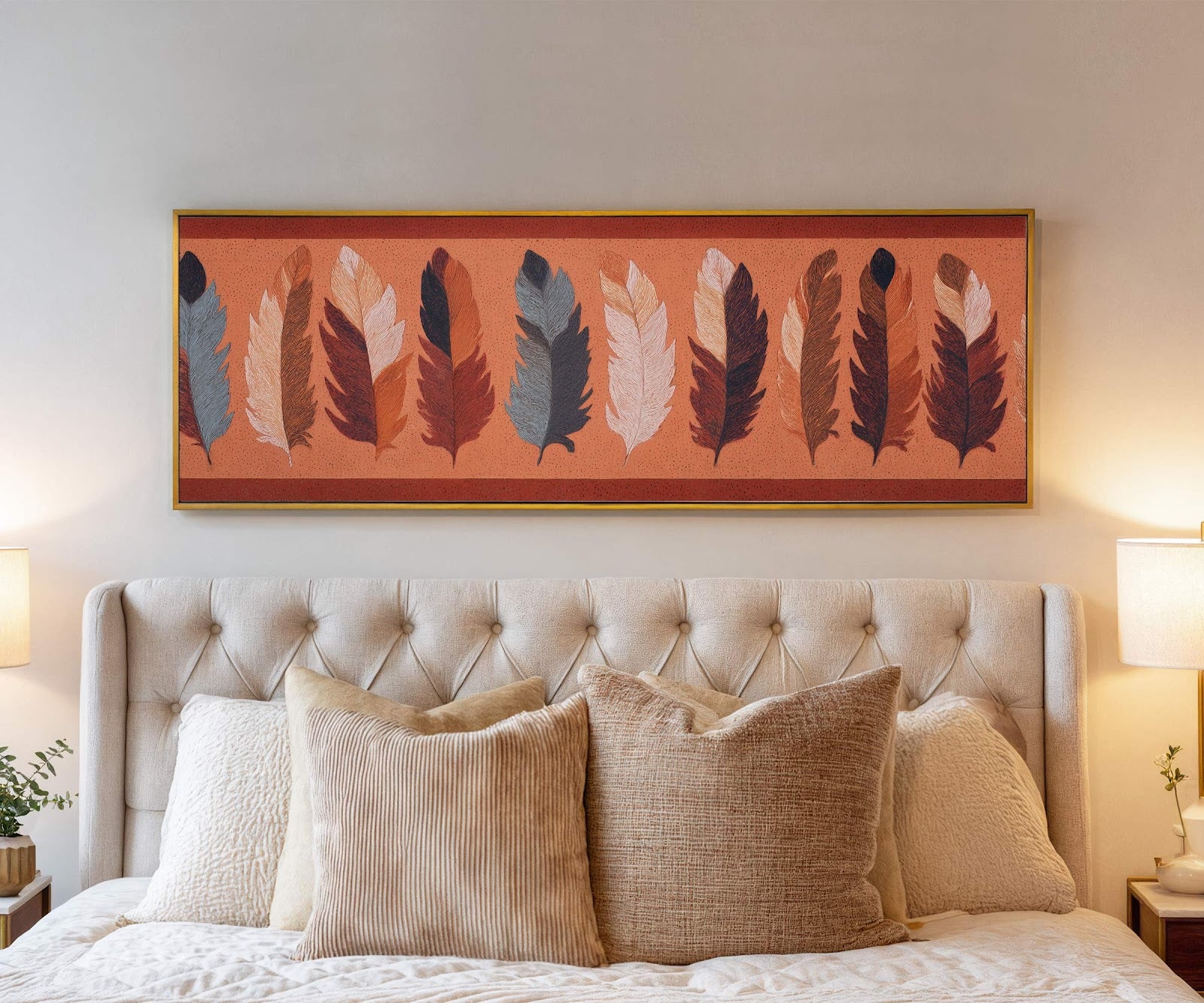 Canvas wall art in interior setting.