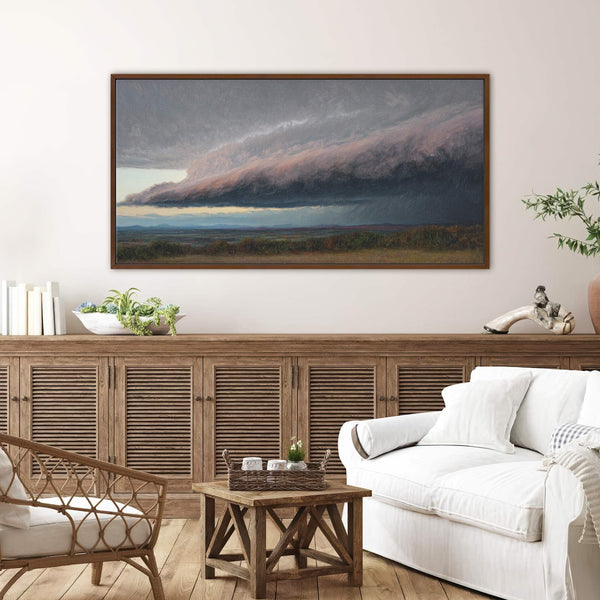 Canvas wall art in interior setting.