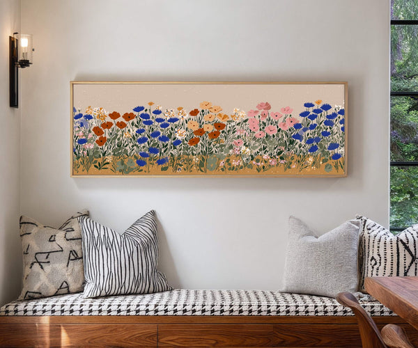 Canvas wall art in interior setting.