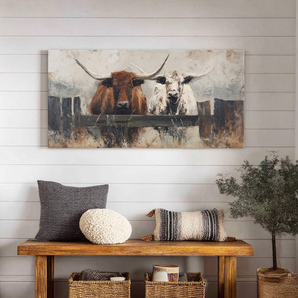 Canvas wall art in interior setting.