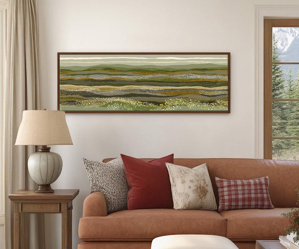 Canvas wall art in interior setting.