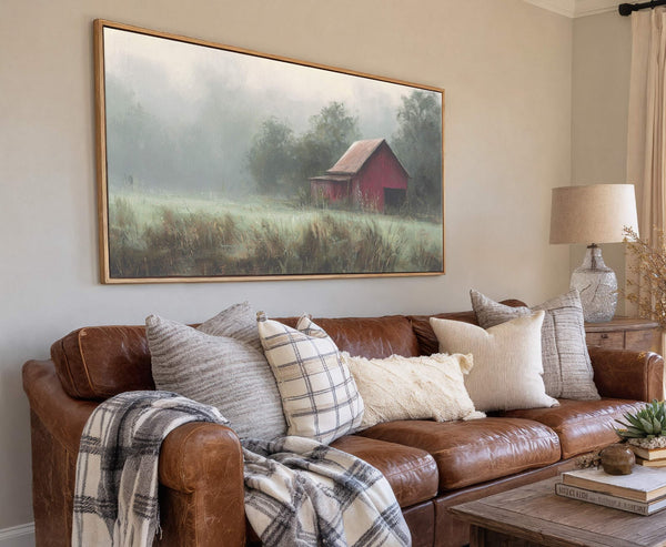 Canvas wall art in interior setting.