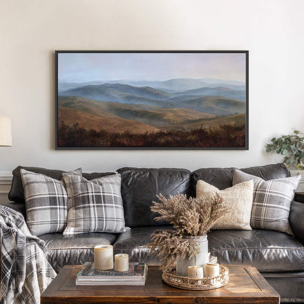 Canvas wall art in interior setting.