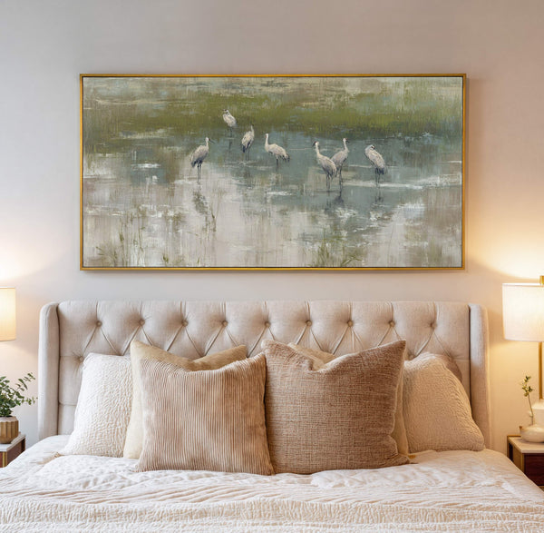 Canvas wall art in interior setting.