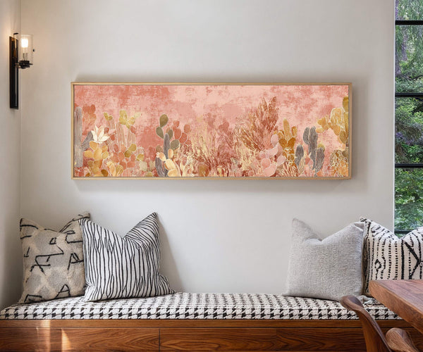 Canvas wall art in interior setting.
