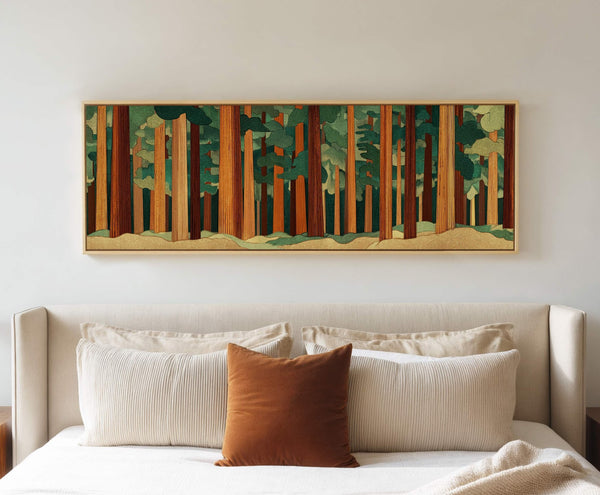 Canvas wall art in interior setting.