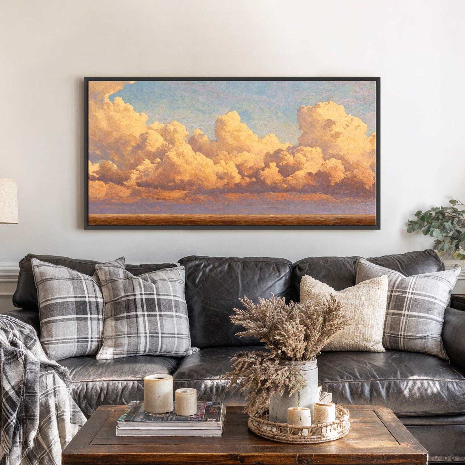 Canvas wall art in interior setting.