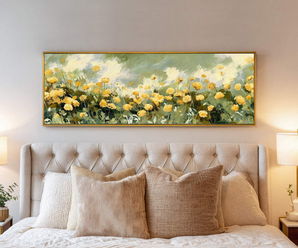 Canvas wall art in interior setting.