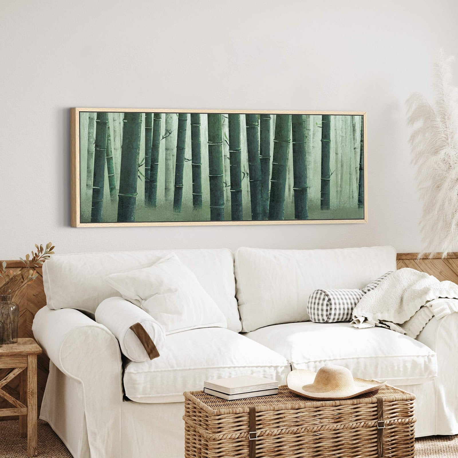 Canvas wall art in interior setting.
