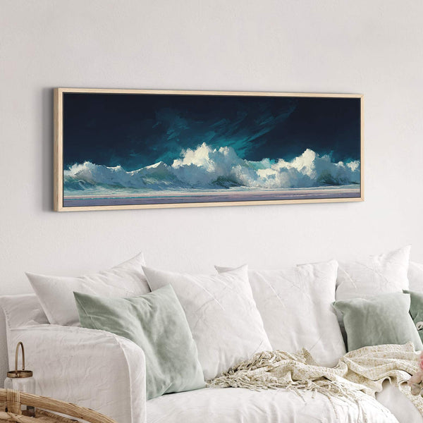 Canvas wall art in interior setting.