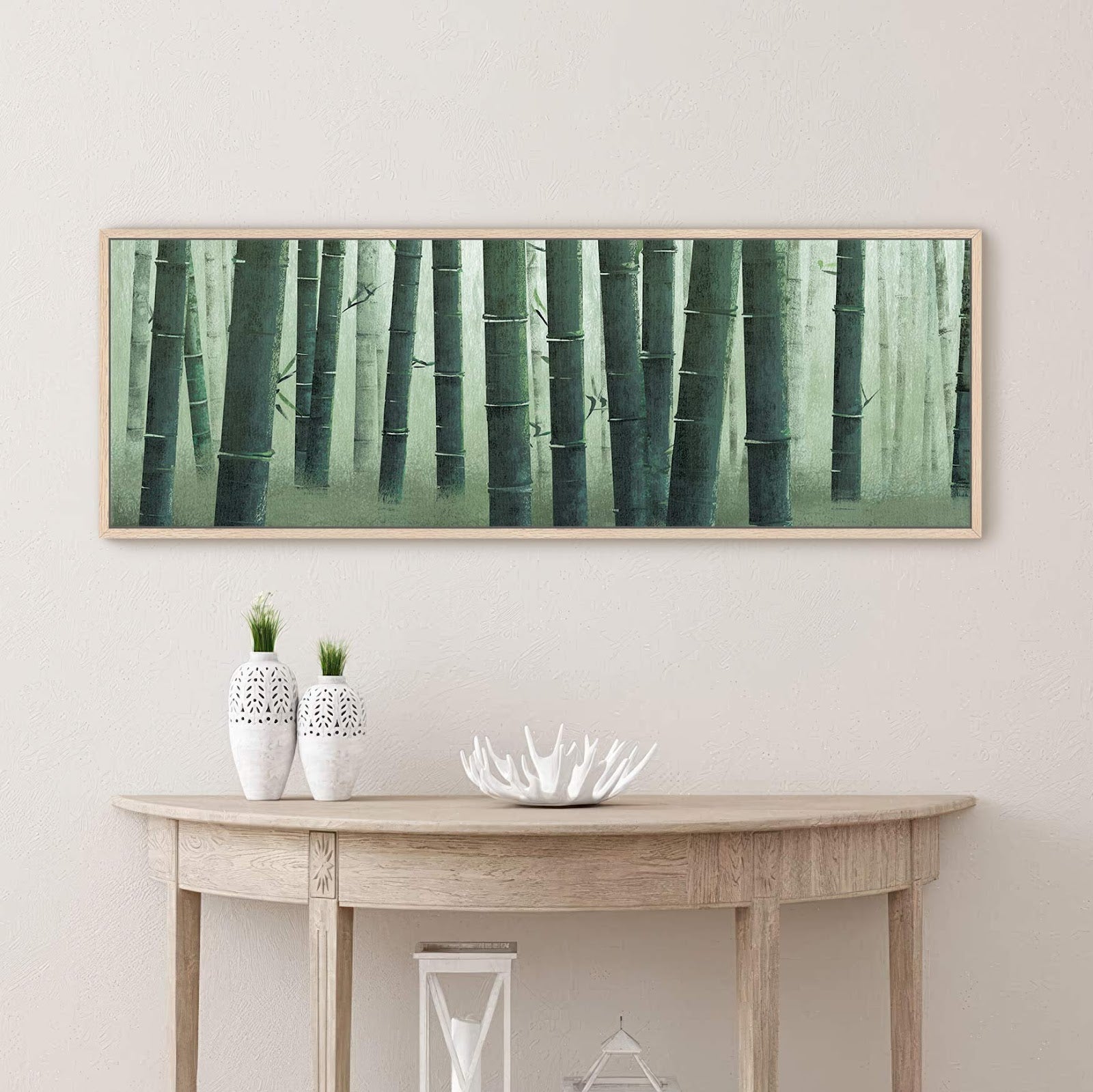 Canvas wall art in interior setting.