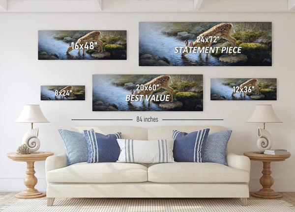 Canvas wall art in interior setting.