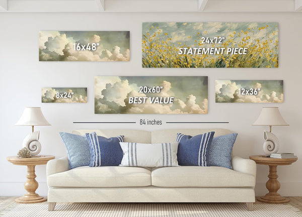 Canvas wall art in interior setting.