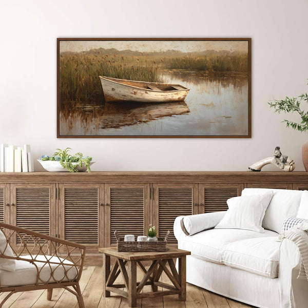 Canvas wall art in interior setting.