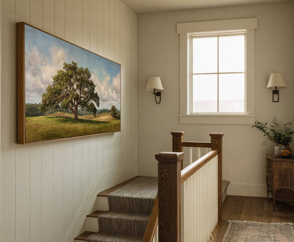 Canvas wall art in interior setting.