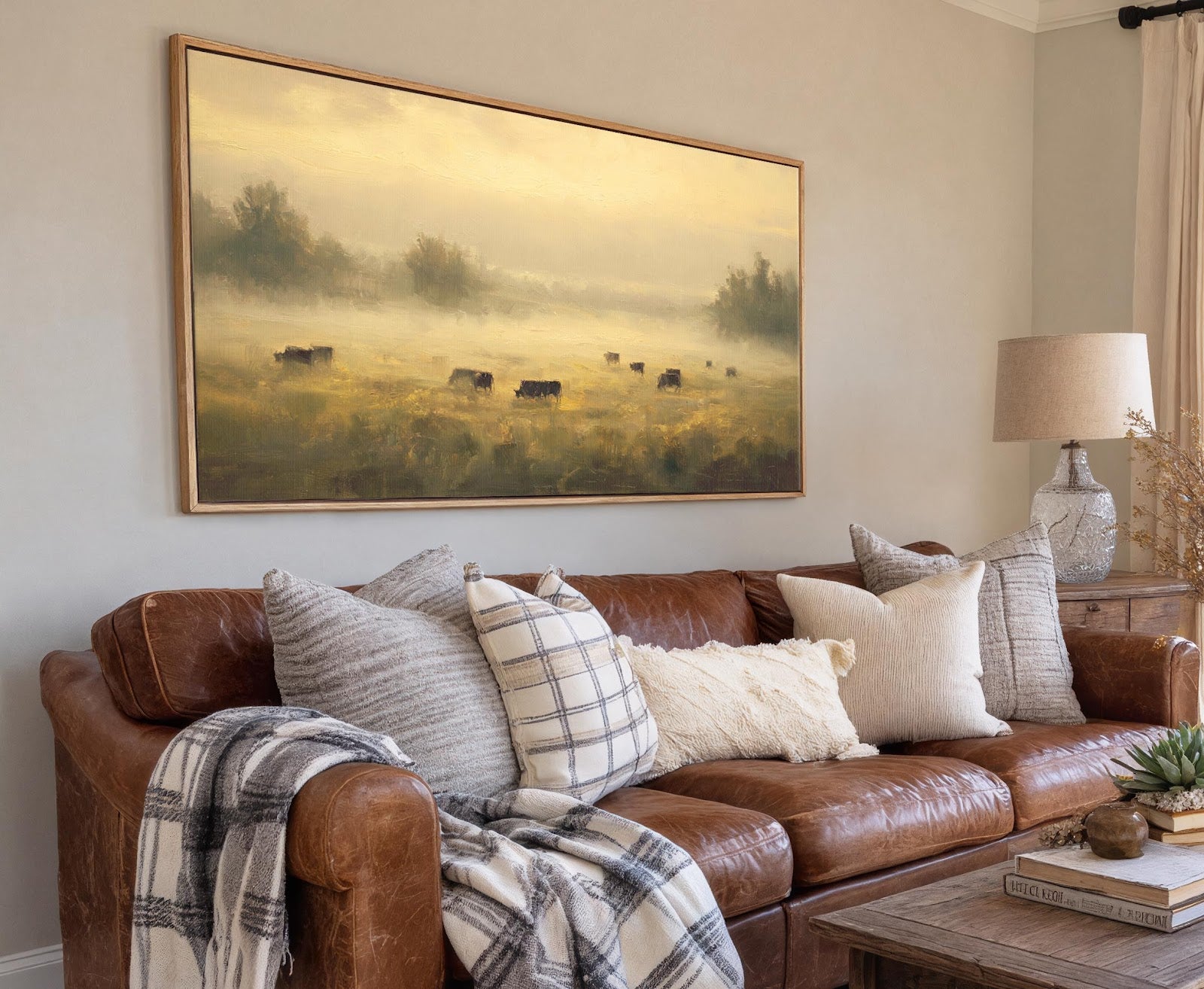Canvas wall art in interior setting.